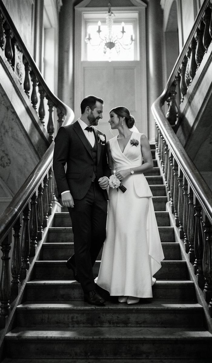 Elegante Hochzeit in historischem Gebäude