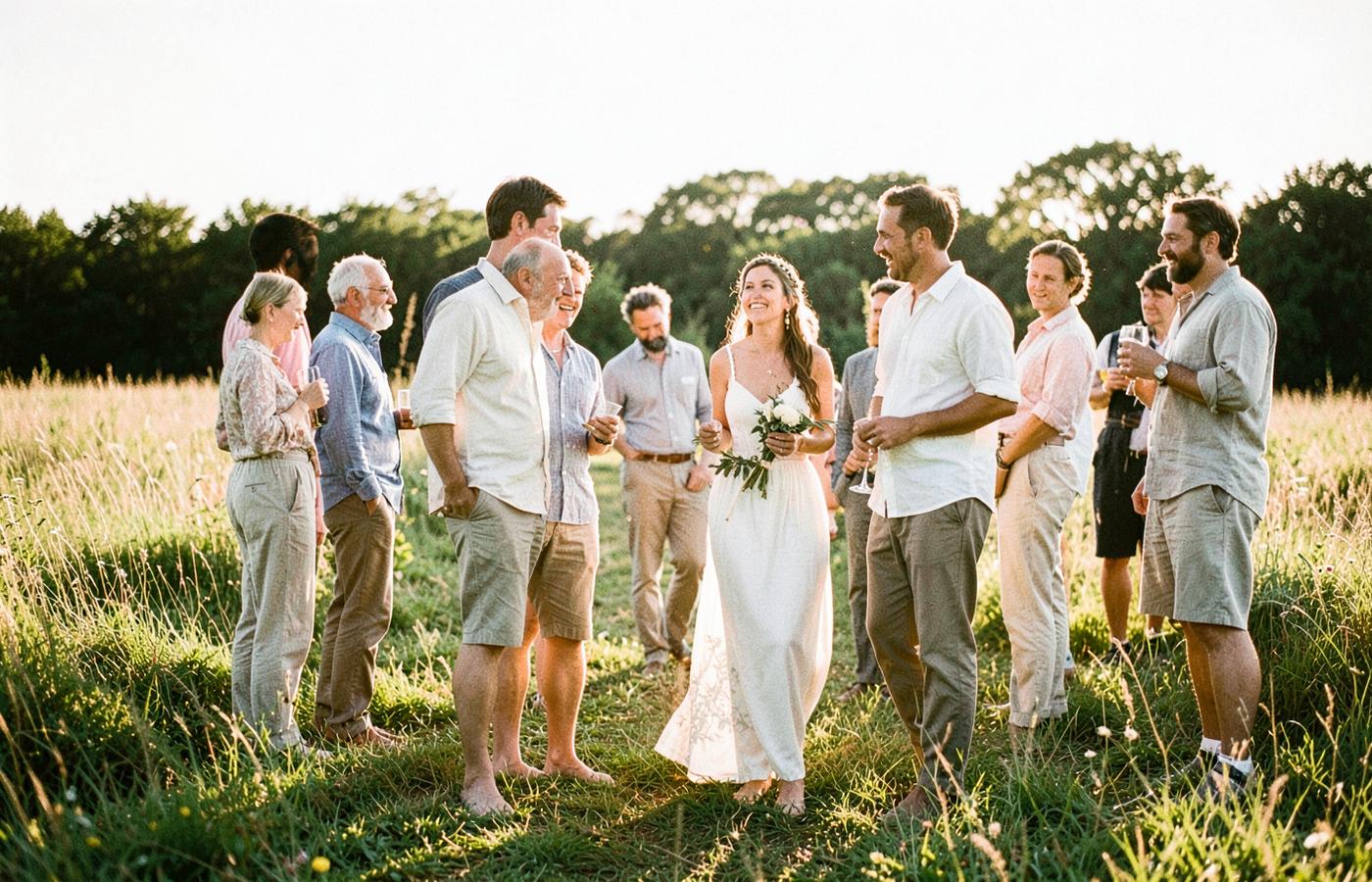 Hochzeit auf einer Sommerwiese