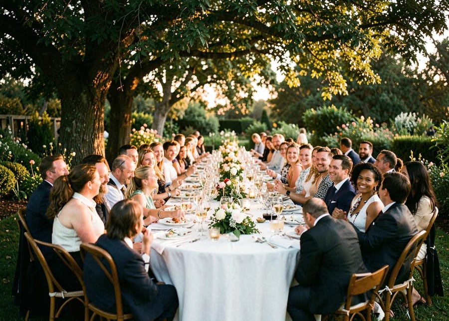 So plant ihr eine spätsommerliche Gartenhochzeit für 65 Gäste